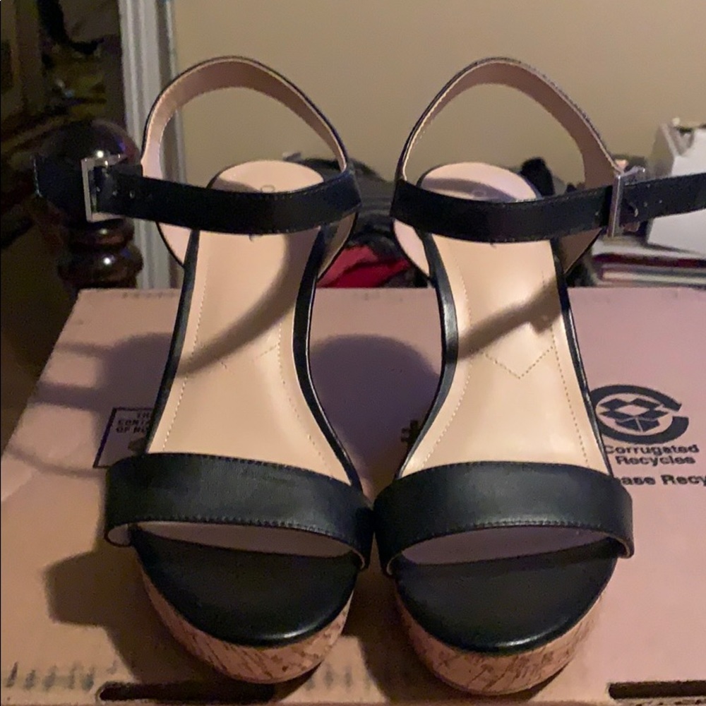 Charles Black Leather Sandals